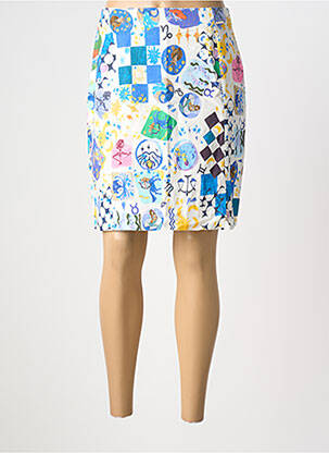 Jupe mi-longue taille normale bleu MALOKA femme
