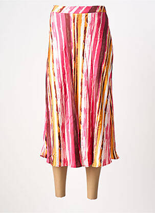 Jupe longue coupe droite rose SURKANA femme