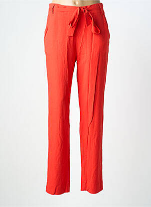 Pantalon droit tissage popeline taille normale rouge MADE IN SENS femme