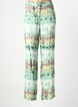 Pantalon droit taille élastique taille normale vert ANDAM femme