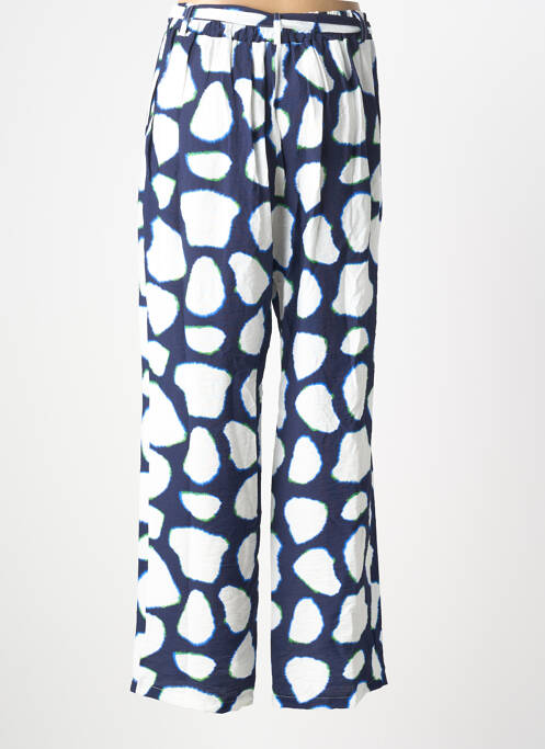 Pantalon droit tissage crêpe taille normale bleu SCORZZO femme