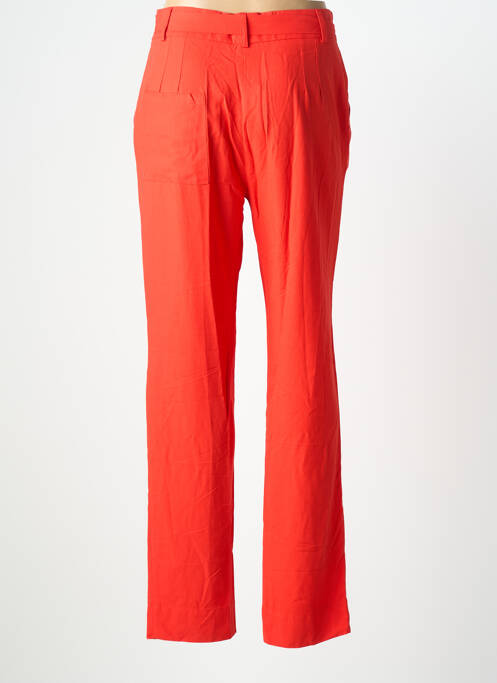 Pantalon droit tissage popeline taille normale rouge MADE IN SENS femme