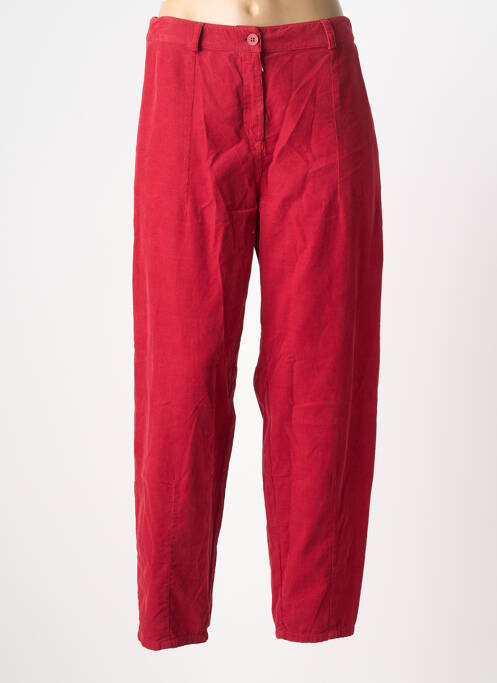Pantalon droit fermeture zippée sous rabat boutonné taille normale rouge MES SOEURS ET MOI femme
