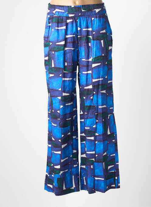 Pantalon large tissage popeline taille normale bleu MADE IN SENS femme