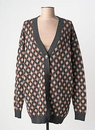 Gilet manches longues resserrée sur le bas marron MALIPARMI femme