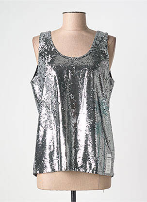 Top coupe cintrée sans manche argent LIV BERGEN femme