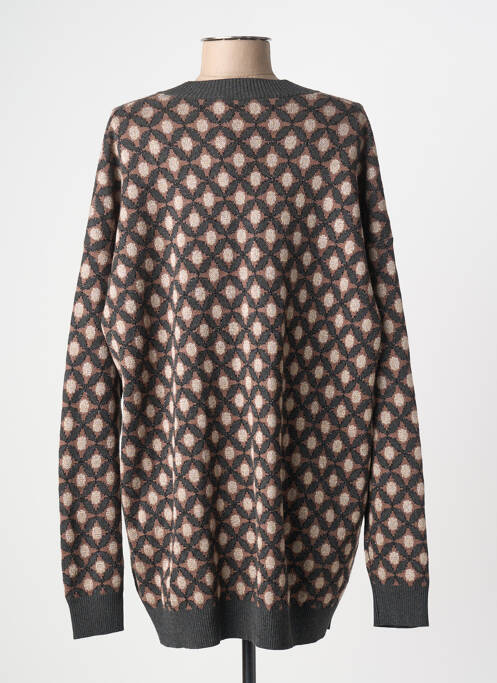 Gilet manches longues resserrée sur le bas marron MALIPARMI femme