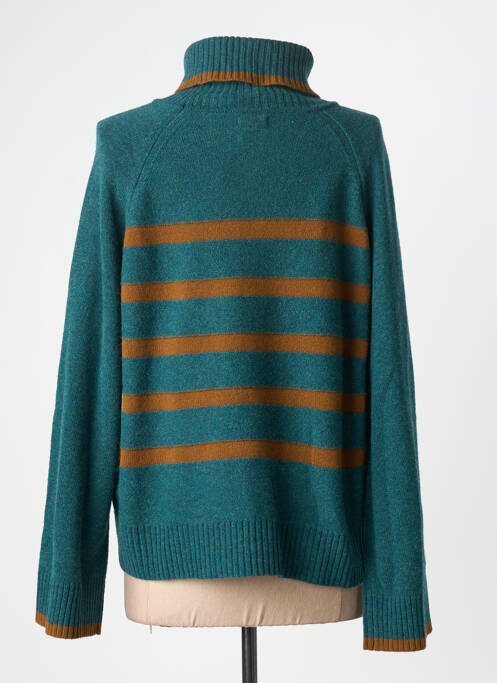 Pull col roulé tissage chiné manches longues vert BENSIMON femme