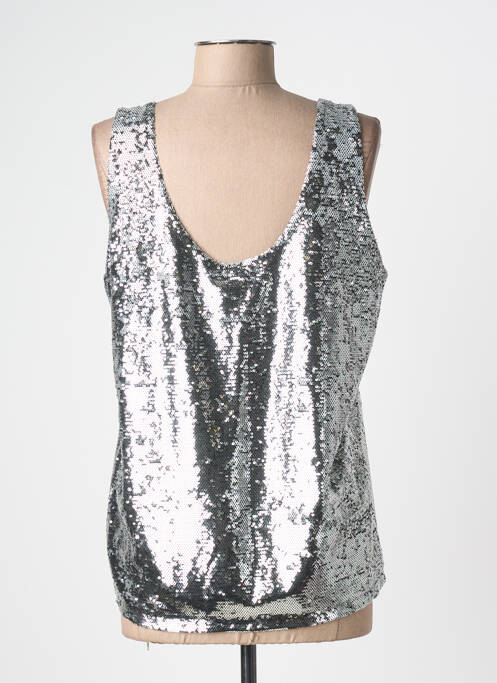 Top coupe cintrée sans manche argent LIV BERGEN femme