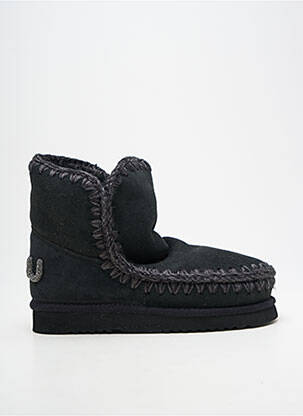 Bottines/boots fourrée talon plat jusqu'à 3cm noir MOU femme