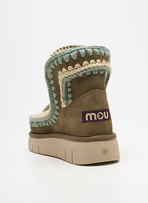 Bottines/boots fourrée talon de 4 à 6cm vert MOU femme