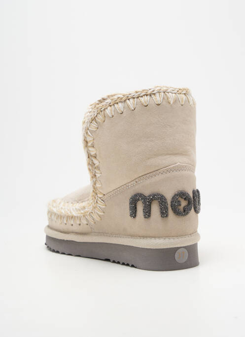 Bottines/boots fourrée talon plat jusqu'à 3cm beige MOU femme