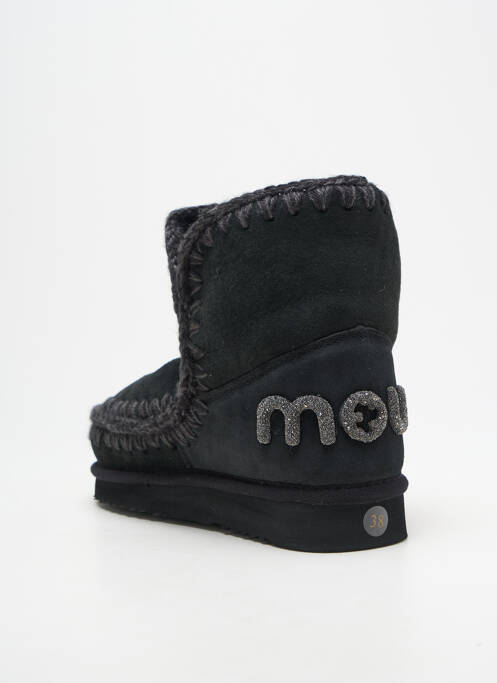 Bottines/boots fourrée talon plat jusqu'à 3cm noir MOU femme