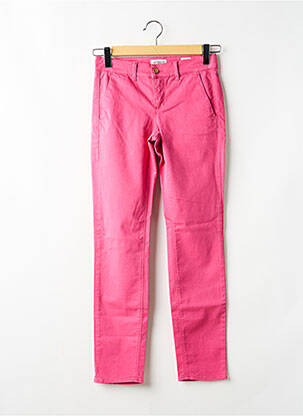Pantalon chino tissage popeline taille normale rose HAPPY femme