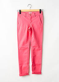 Pantalon chino tissage popeline taille normale rose HAPPY femme