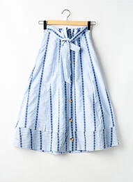 Jupe longue coupe droite bleu ORFEO femme