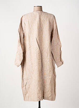 Robe mi-longue manches longues manches longues beige KOKOMARINA femme