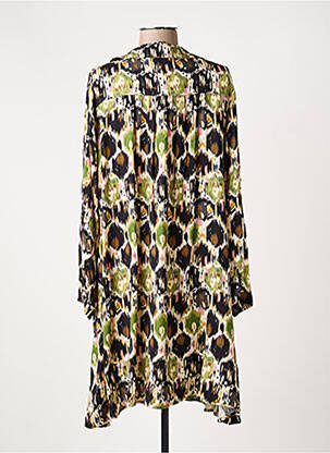 Robe mi-longue imprimé fantaisie manches longues vert PAKO LITTO femme