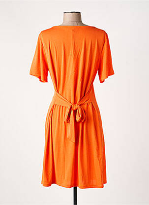 Robe mi-longue manches courtes manches courtes orange PAKO LITTO femme