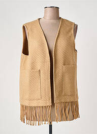 Gilet sans manche maille fine marron RUE MAZARINE femme