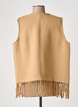 Gilet sans manche maille fine marron RUE MAZARINE femme