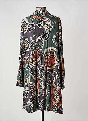 Robe mi-longue imprimé fantaisie manches longues vert LOLA ESPELETA femme