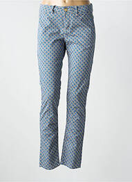 Pantalon chino tissage popeline taille normale bleu HAPPY femme