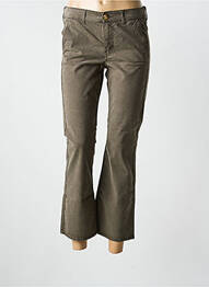 Pantalon chino tissage popeline taille normale vert HAPPY femme