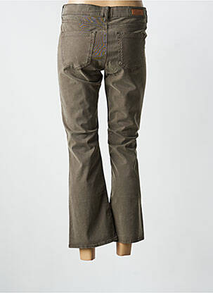 Pantalon chino tissage popeline taille normale vert HAPPY femme