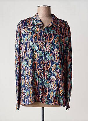 Chemisier imprimé fantaisie manches longues bleu LOLA ESPELETA femme