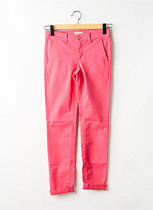 Pantalon chino tissage popeline taille normale rose HAPPY femme