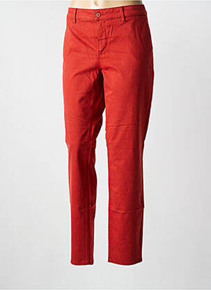 Pantalon chino tissage popeline taille normale rouge HAPPY femme