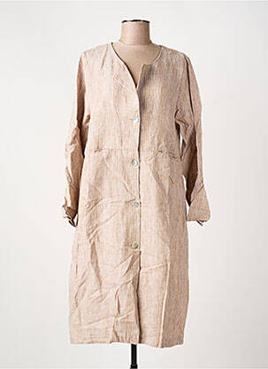 Robe mi-longue manches longues manches longues beige KOKOMARINA femme