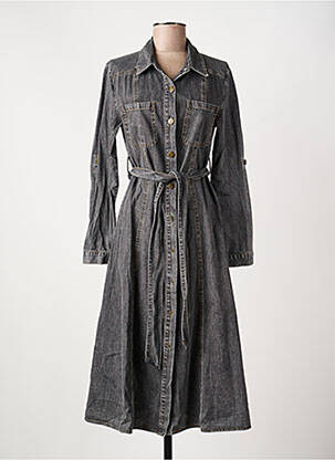 Robe mi-longue manches longues manches longues gris ORFEO femme