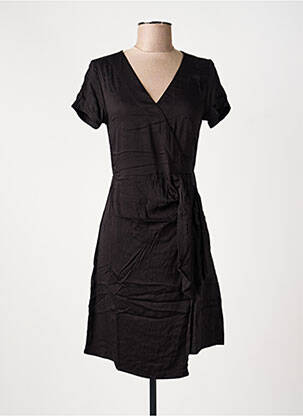 Robe mi-longue manches courtes manches courtes noir LOLA ESPELETA femme