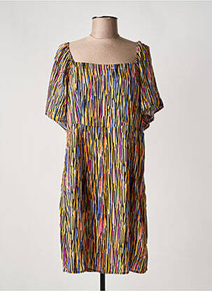 Robe mi-longue manches courtes manches courtes orange LOLA ESPELETA femme