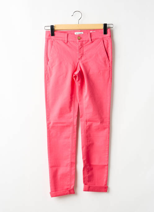 Pantalon chino tissage popeline taille normale rose HAPPY femme