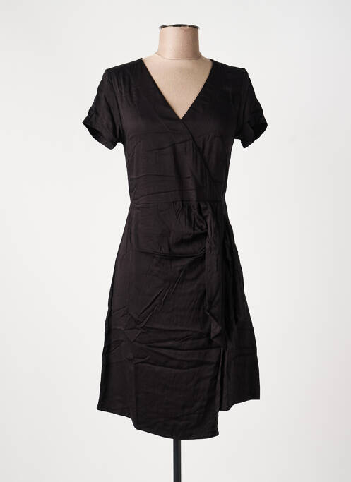 Robe mi-longue manches courtes manches courtes noir LOLA ESPELETA femme
