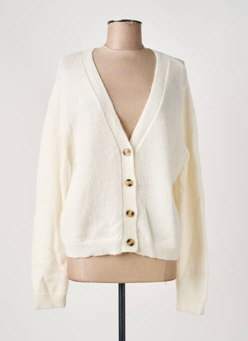 Gilet manches longues coupe cintrée beige LAURE + MAX femme