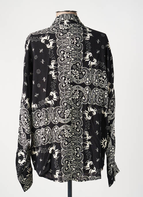 Chemisier imprimé fantaisie manches longues noir LAURE + MAX femme