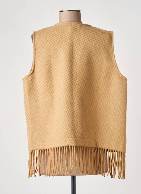 Gilet sans manche maille fine marron RUE MAZARINE femme