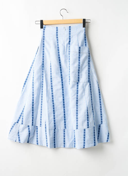 Jupe longue coupe droite bleu ORFEO femme