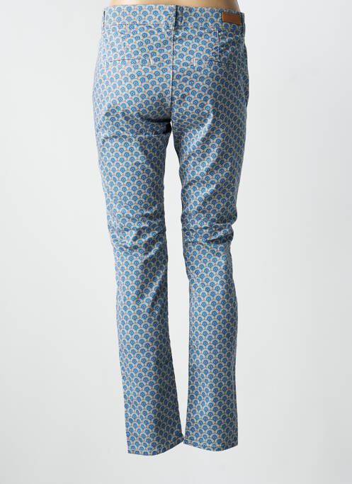 Pantalon chino tissage popeline taille normale bleu HAPPY femme