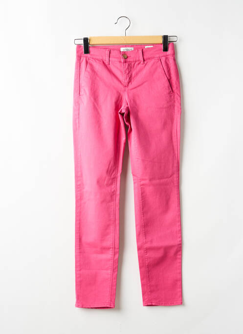 Pantalon chino tissage popeline taille normale rose HAPPY femme