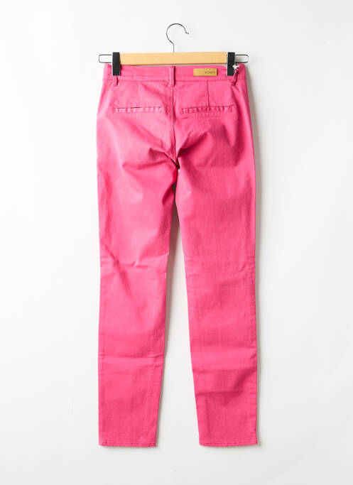 Pantalon chino tissage popeline taille normale rose HAPPY femme