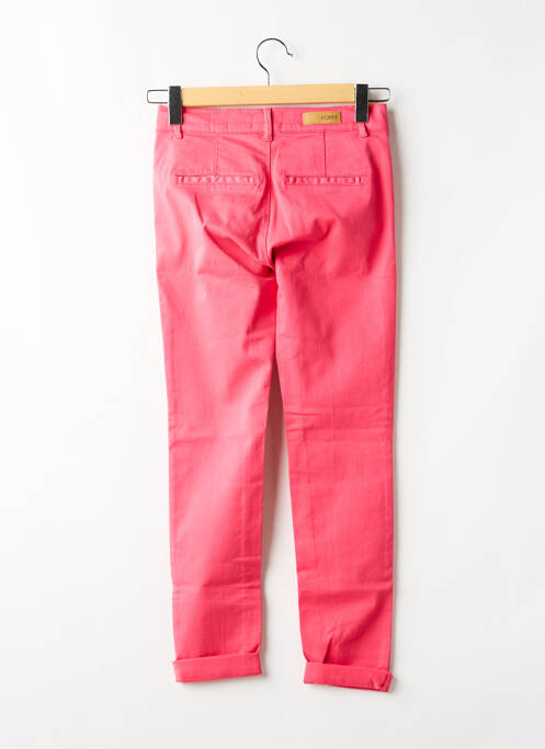 Pantalon chino tissage popeline taille normale rose HAPPY femme