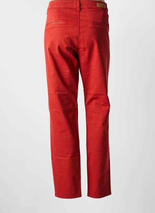 Pantalon chino tissage popeline taille normale rouge HAPPY femme