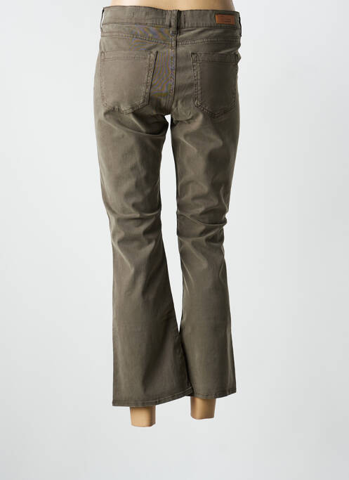 Pantalon chino tissage popeline taille normale vert HAPPY femme