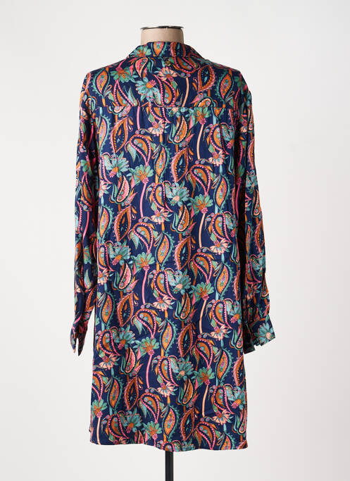 Robe courte coupe évasée manches longues bleu LOLA ESPELETA femme