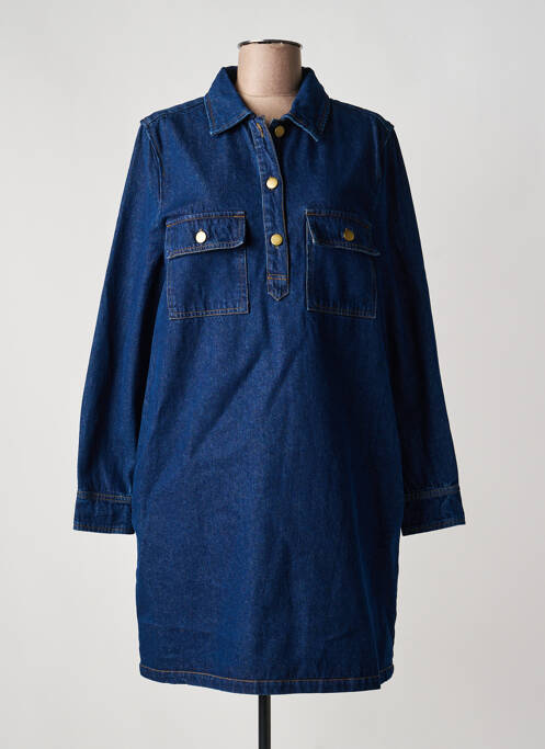 Robe mi-longue manches longues manches longues bleu ARTLOVE femme